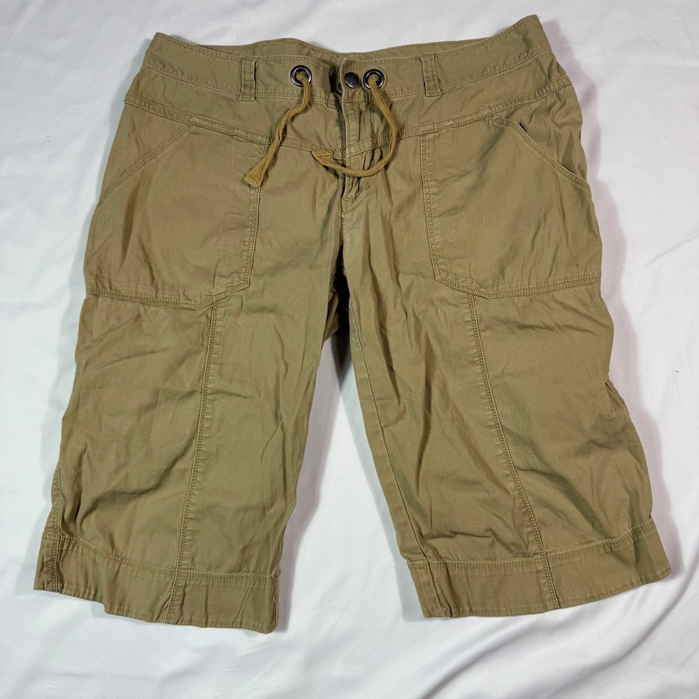 The North Face Womens Size 12 Khaki Cargo Capri Pants Drawstring Waist